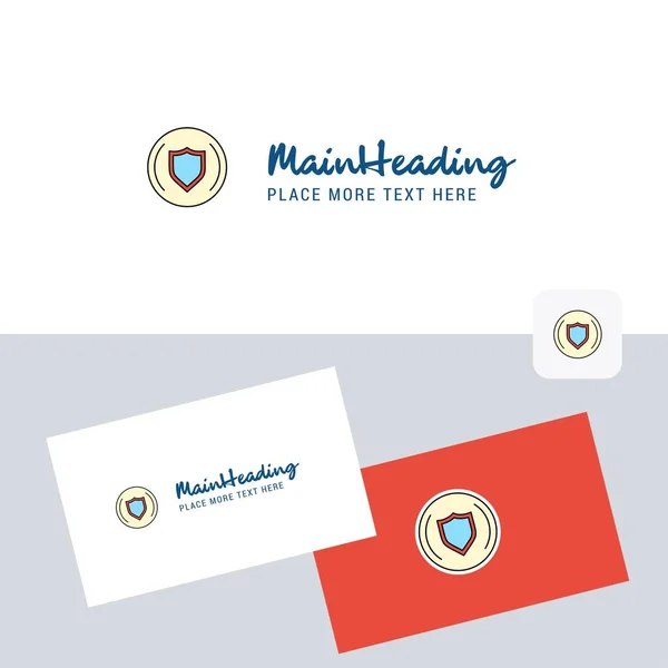 Logotipo Vetor Escudo Protegido Com Modelo Cartão Visita Identidade Corporativa —  Vetores de Stock