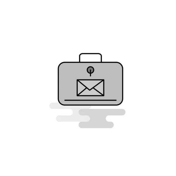 メッセージ ブリーフケース Web アイコン フラット ライン塗りつぶされた灰色のアイコン ベクトル — ストックベクタ