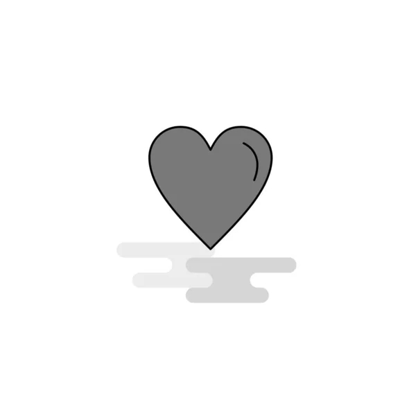 Heart Web Icon Flat Line Filled Gray Icon Vector — Stock Vector