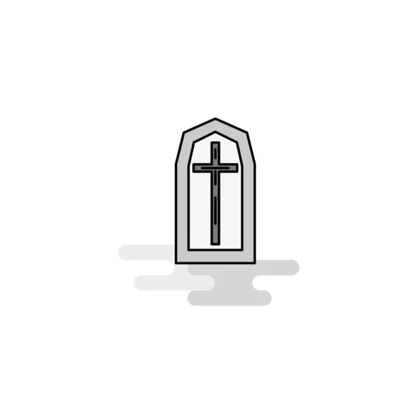 Icône Grave Web Vecteur Icône Gris Rempli Par Ligne Plate — Image vectorielle