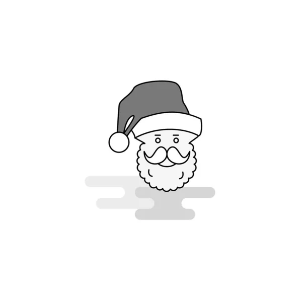 Санта Клаус Web Icon Плоская Линия Заполненная Серой Иконой — стоковый вектор