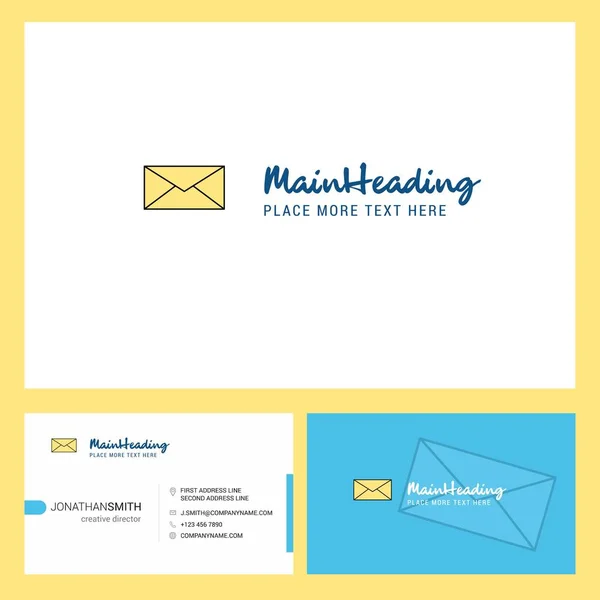 Mensagem Logo Design Com Tagline Frente Verso Busienss Card Template — Vetor de Stock