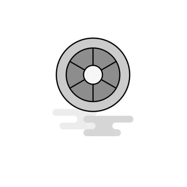 Wheel Web Icon Flat Line Filled Gray Icon Vector — Stock Vector