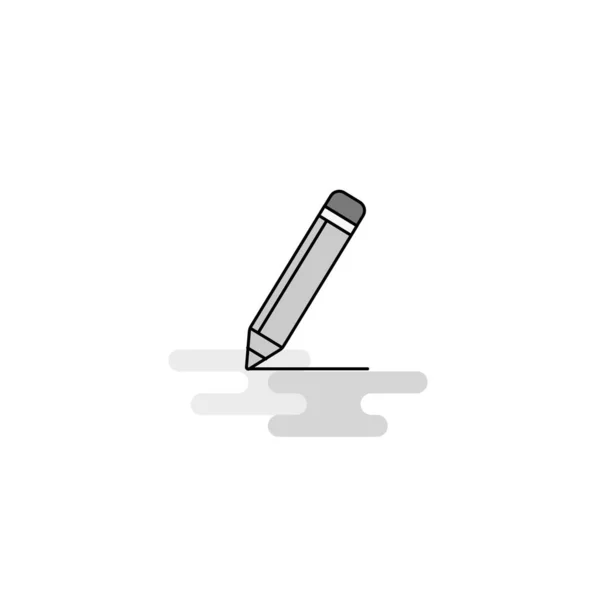 Олівець Веб Іконка Плоска Лінія Заповнена Сірою Піктограмою Вектор — стоковий вектор