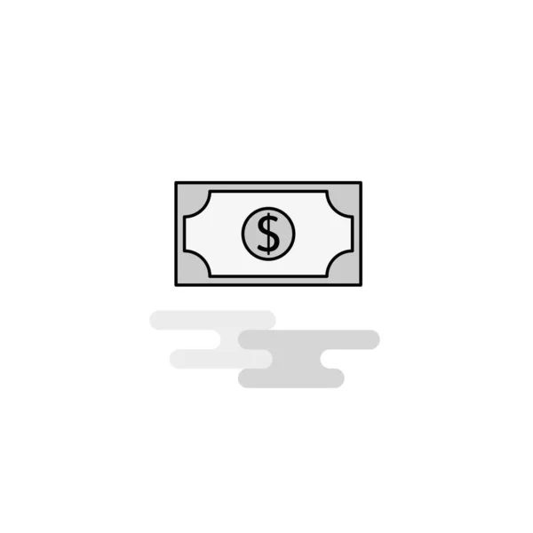 Dollar Web Icon Flat Line Filled Gray Icon Vector — Stock Vector