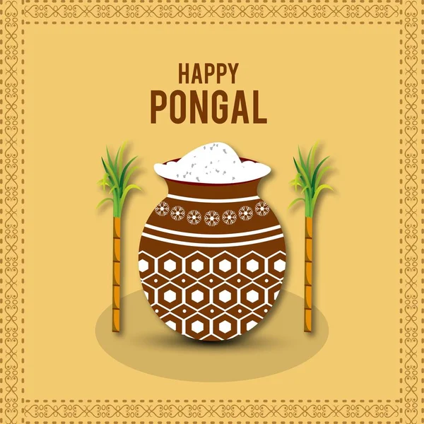 Feliz Fondo Pongal Ilustración Vectorial — Vector de stock