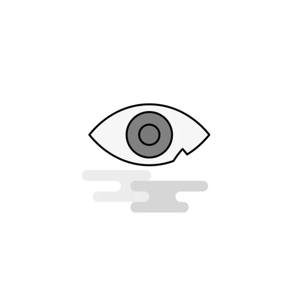 Icône Web Eye Vecteur Icône Gris Rempli Par Ligne Plate — Image vectorielle