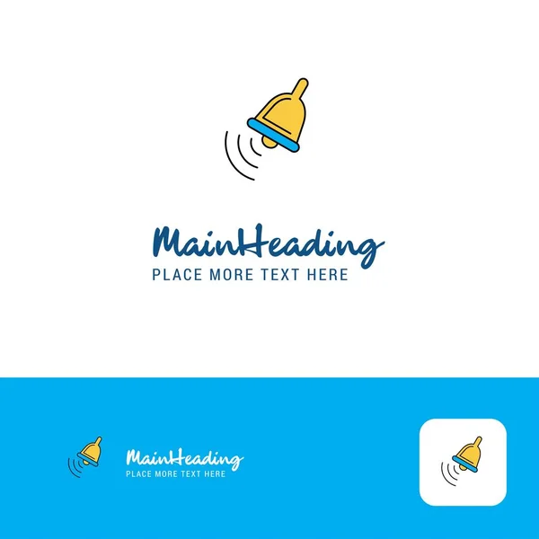 Creatief Rinkelende Bell Logo Ontwerp Platte Kleur Logo Plaats Voor — Stockvector