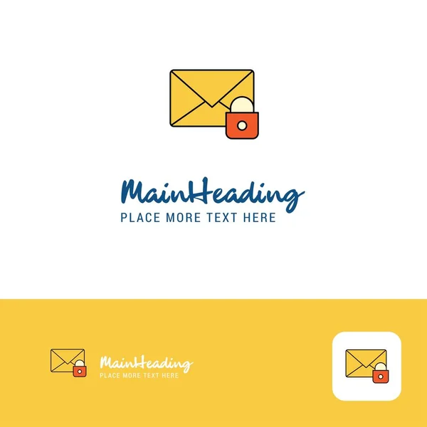 Criativa Secure Mail Logo Design Cor Plana Logotipo Lugar Para — Vetor de Stock