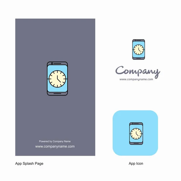 Horloge Société Logo App Icône Splash Page Design Éléments Conception — Image vectorielle