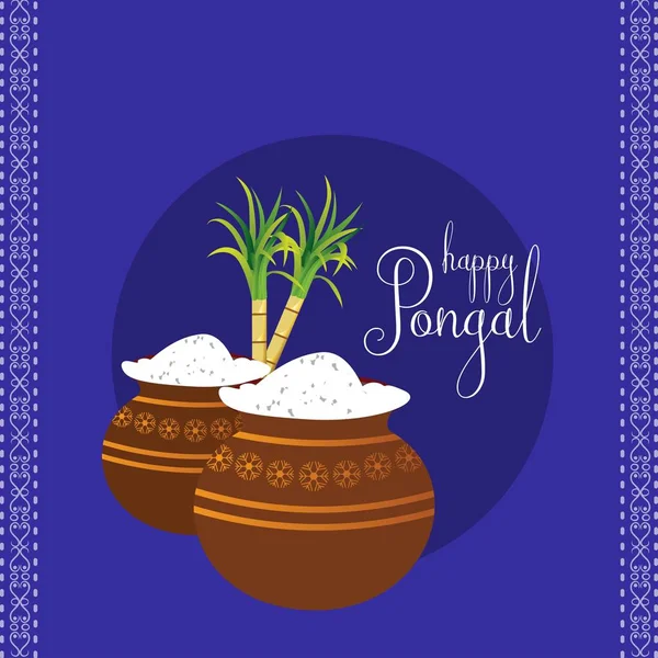Happy Pongal Background Illustration Vectorielle — Image vectorielle