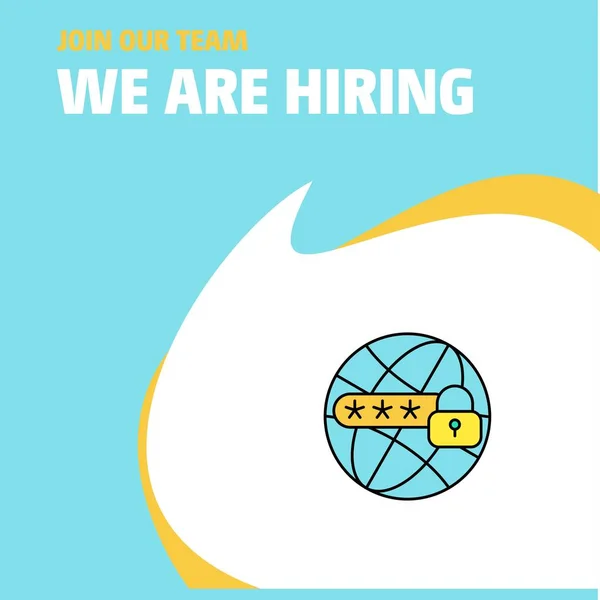 Join Our Team Busienss Company Protected Internet Hiring Poster Callout — Stockvector