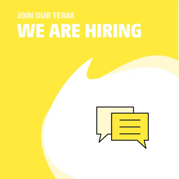 Bergabunglah Dengan Tim Kami Busienss Company Chat Bubble Hiring Poster - Stok Vektor