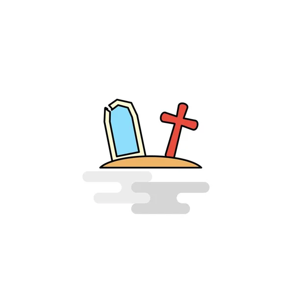 Flat Graveyard Icon Vector — Stock Vector