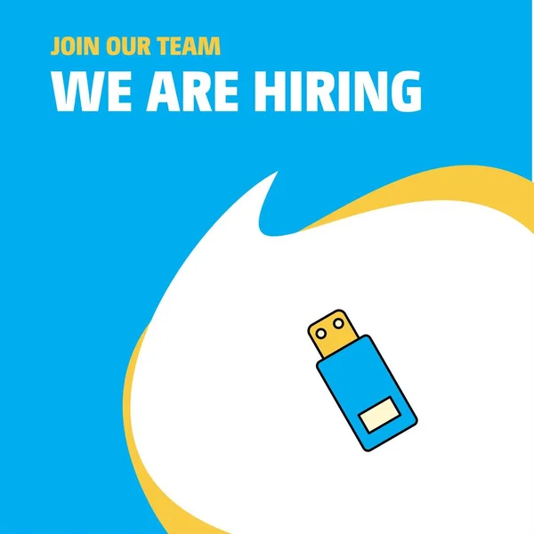 Join Our Team Busienss Company Usb Hiring Poster Callout Design — Stockový vektor