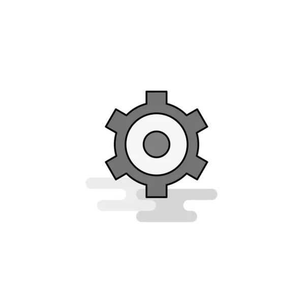 Setting Gear Web Icon Flat Line Filled Gray Icon Vector — Stock Vector