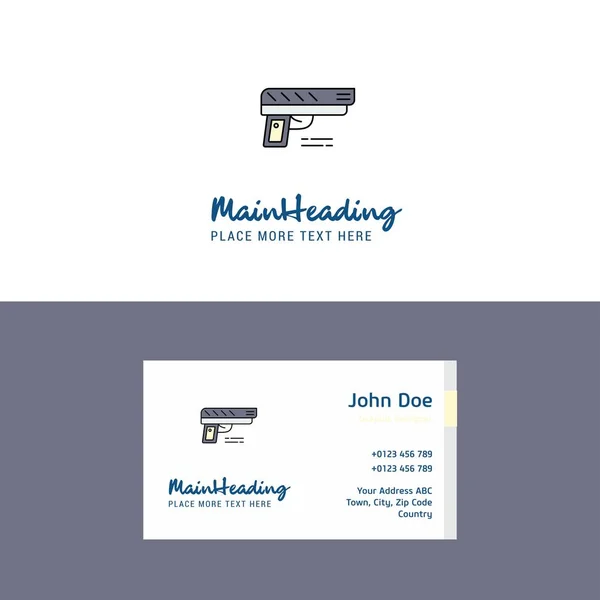 Flat Gun Logo Visiting Card Template Busienss Concept Logo Design — Stock Vector