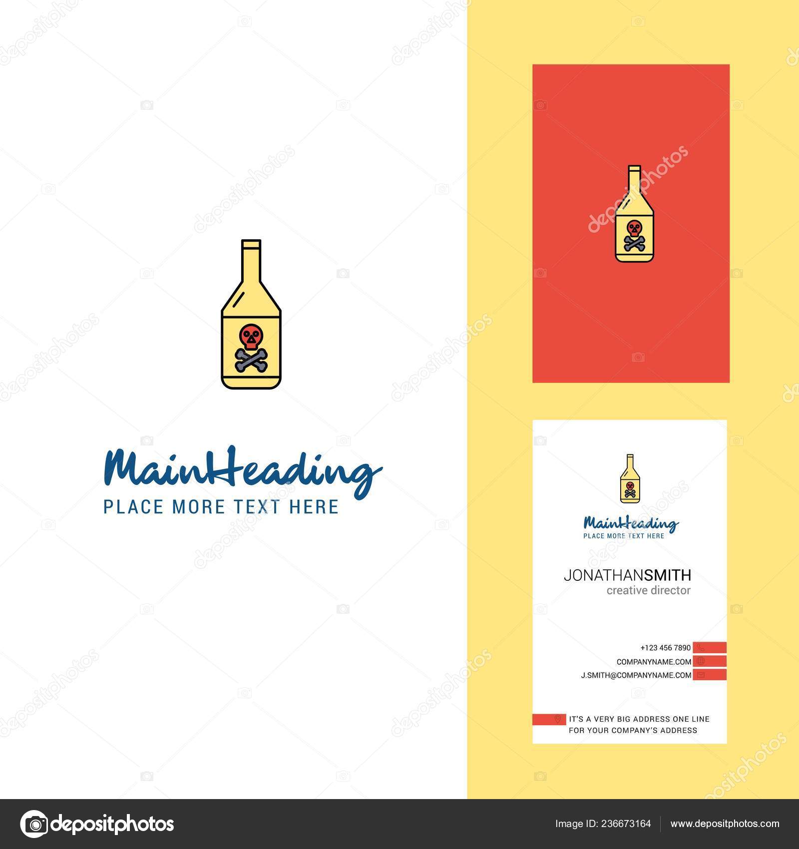 Drink Bottle Creative Logo Business Card Vertical Design Vector