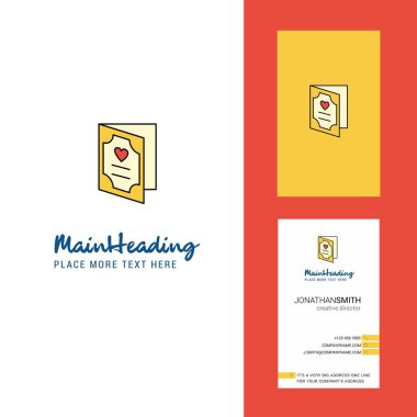 Sevgililer günü kartı yaratıcı Logo ve kartvizit. dikey tasarlamak vektör