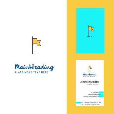 Spor bayrak yaratıcı Logo ve kartvizit. dikey tasarlamak vektör