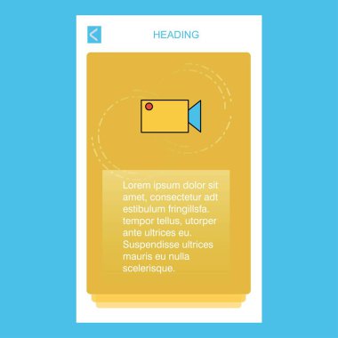 Camcoder mobil dikey banner tasarım tasarımı. Vektör