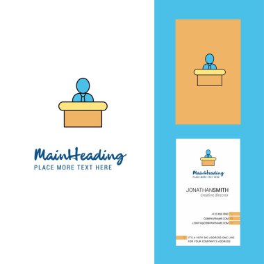 Resepsiyon yaratıcı Logo ve kartvizit. dikey tasarlamak vektör