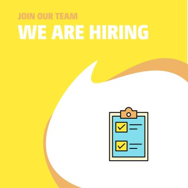 Bize katıl. Liste biz çoğu işe Poster belirtme çizgisi tasarım busienss şirketi denetlemek. Vektör arka plan