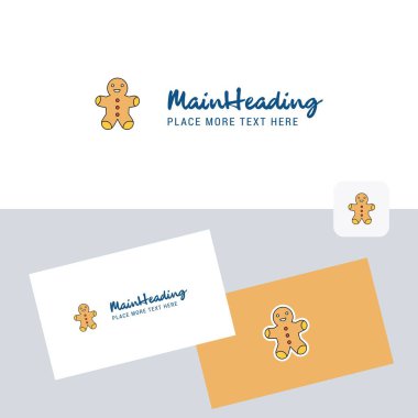 Noel kurabiye vektör logo kartvizit şablonu ile. Zarif kurumsal kimlik. -Vektör