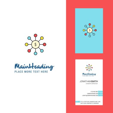 Doları ağ yaratıcı Logo ve kartvizit. dikey tasarlamak vektör