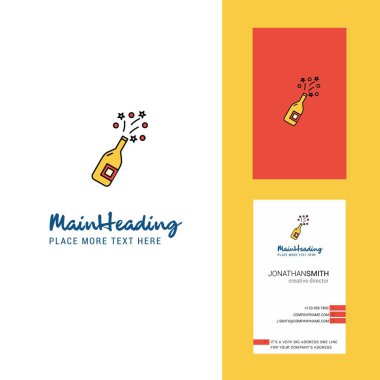 Kutlamalar yaratıcı Logo ve kartvizit iç. dikey tasarlamak vektör