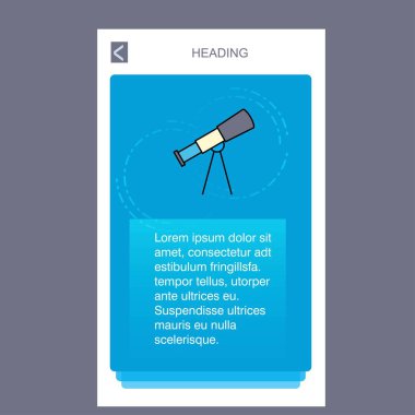 Teleskop mobil dikey banner tasarım tasarımı. Vektör