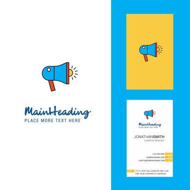 Hoparlör yaratıcı Logo ve kartvizit. dikey tasarlamak vektör