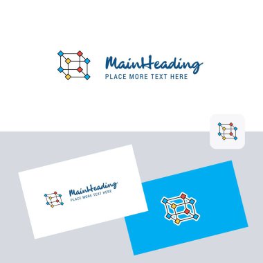 Cube vector logotype with business card template. Elegant corporate identity. - Vector