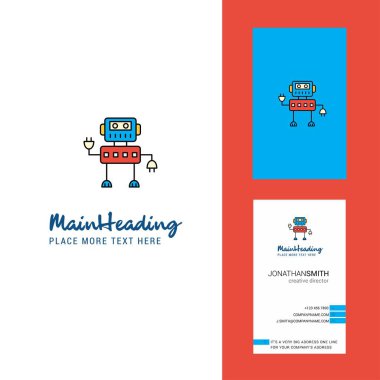 Robotik yaratıcı Logo ve kartvizit. dikey tasarlamak vektör