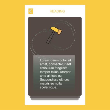 Mobil dikey banner tasarım tasarımı çekiç. Vektör