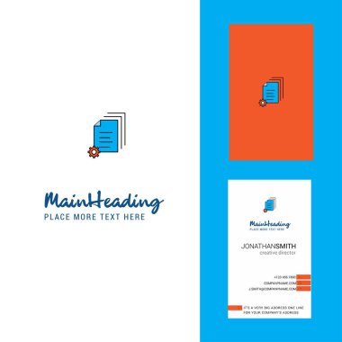 Belge yaratıcı Logo ve kartvizit ayarlama. dikey tasarlamak vektör