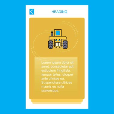 Traktör mobil dikey banner tasarım tasarımı. Vektör