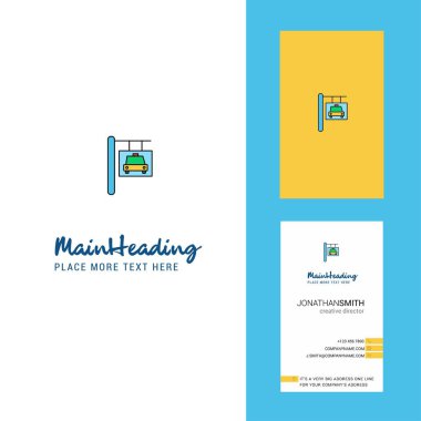 Trafik kurulu yaratıcı Logo ve kartvizit. dikey tasarlamak vektör