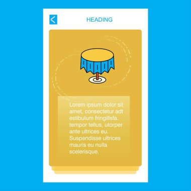 Yuvarlak masa mobil dikey banner tasarım tasarımı. Vektör