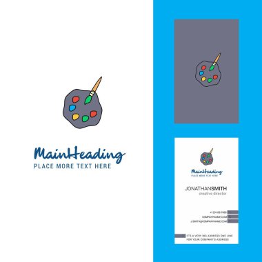 Boya tepsi yaratıcı Logo ve kartvizit. dikey tasarlamak vektör