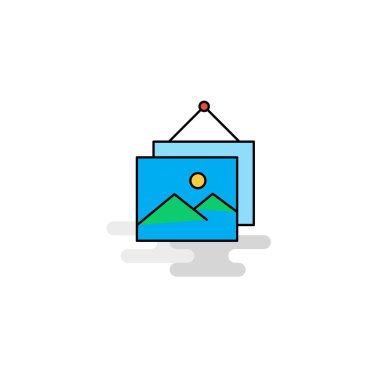 Düz resim çerçevesi simgesi. Vektör