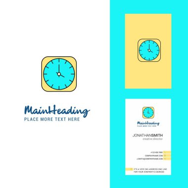 Yaratıcı Logo ve kartvizit saat. dikey tasarlamak vektör