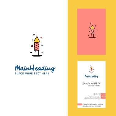 Roket yaratıcı Logo ve kartvizit. dikey tasarlamak vektör