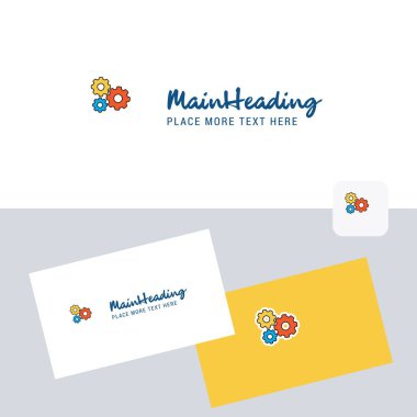 Dişli ayar vektör logo kartvizit şablonu ile. Zarif kurumsal kimlik. -Vektör