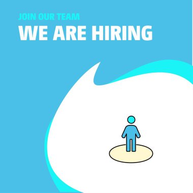 Bize katıl. Busienss şirket Avatar Poster belirtme çizgisi tasarım işe vardır. Vektör arka plan