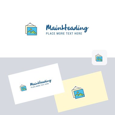 Görüntü çerçeve vektör logo kartvizit şablonu ile. Zarif kurumsal kimlik. -Vektör