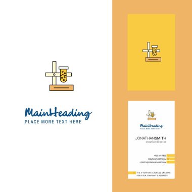 Bilim laboratuarı yaratıcı Logo ve kartvizit. dikey tasarlamak vektör