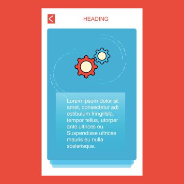 Mobil dikey afiş tasarım tasarım Ayarlama dişli. Vektör