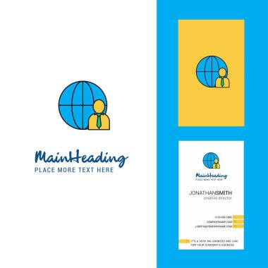 Internet yaratıcı Logo ve kartvizit. dikey tasarlamak vektör