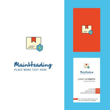 Korumalı belge yaratıcı Logo ve kartvizit. dikey tasarlamak vektör